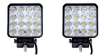 Greenmigo 2X 48W 16 LEDs Eckiger Offroad Lampe LED Arbeitsscheinwerfer Flutlicht Reflektor Arbeitslicht SUV, UTV, ATV LED Zusatzscheinwerfer Offroad Scheinwerfer ...