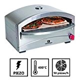 Grill Gas Ofen Hat Pizza Einheitsgröße - Kochen auf Stein réfractaire- 4,8 kW - 400 °C in 5 Mn - Struktur Edelstahl - Piezozündung