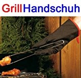Grillhandschuh Baumwolle extra lang, Grill Kamin Ofen Handschuh, schwarz und rot (LHS)