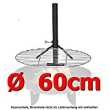 Grillrost 60cm mit Halterung für Feuerschale / Feuerkorb Grill Klemme