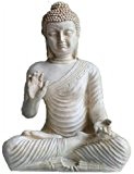 Große Buddha Figur in Elfenbein-Optik