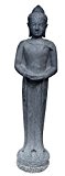 Große Buddha-Figur mit flachen Händen Steinguss / stehender Steinbuddha 150cm, Steinfigur / Skulptur für Haus und Garten