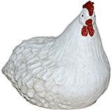 Große Dekofigur Huhn aus Keramik weiß Breite 38 cm Dekotier Tierfigur Skulptur