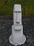 Große Moai Steinstatue Osterinsel Kopf Gesicht Dekorationselement aus Steinguss, frostfest