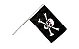 Große Stockflagge / Stockfahne Pirat mit roten Augen + gratis Sticker, Flaggenfritze®