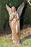 Großer In Outdoor Engel betend Sockel bronze 92 cm Angel Figur Garten Grab Neu