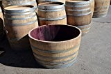 Großes 250 l Weinfass aus Eichenholz, Holzfass halbiert - Als Pflanzkübel oder Teichfass (Fass natur)