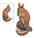 Großes Eichhörnchen mit Futterschale Figur zum Hängen für Haus und Garten Wand Dekoration