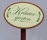 Großes Gartenschild, Gartenstecker Emaille, Kräutergarten, Erdspieß 50 cm