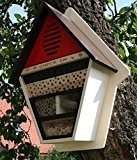 Großes Insektenhotel "Check in" Insektenhaus aus FSC Holz Bienen Haus Nist Brut Kasten in Schweden Rot