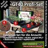 GT40 Anzucht-Set PROFI - 40 Jiffy-7 Torf-Quelltöpfe + 40er Topfplatte + Wanne mit Kapillarmatte, Komplettset für Saatgut und Stecklinge mit ...