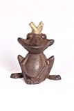 Gusseisen Frosch Froschkönig Metall braun Garten Deko Teich Skulptur Figur