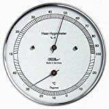 Haar - Hygrometer mit Thermometer, Edelstahlgehäuse Ø 100 mm
