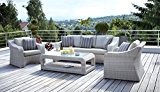 Haberkorn Premium Sitzgruppe Simeto Lounge Rattan Gartengarnitur grau weiß