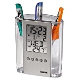 Hama LCD-Thermometer & Stifthalter mit Uhr, Wecker und Geburtstagsfunktion
