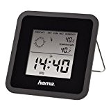 Hama Wetterstation mit Uhr, Wecker und Wettervorhersage, schwarz