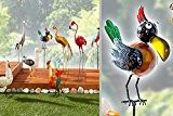Handbemalter Vogel Gartendeko Dekofigur aus Metall für Innen und Außen geeignet