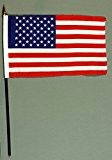 Handflagge Tischflagge USA 15x25 cm mit 37 cm Mast aus PVC-Rohr, ohne Ständerfuß