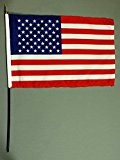 Handflagge Tischflagge USA 20x30 cm mit 42 cm Mast aus PVC-Rohr, ohne Ständerfuß, Stockflagge