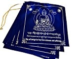 Hands Of Tibet Tibetische Gebetsfahnen, groß, Blau, Motiv: Buddha und Heilungsspruch