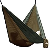 Hängematte Camping Hammock Single/Double Parachute, leicht und tragbar, mit extra Schlafaugenmaske Augenbinde Blindfold für für Outdoor/Camping/Reisen (Single, Kamel/Armeegrün)