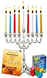 Hanukkah Essentials Hanukkah Menora Set, Menora, Kerzen, Dreidel, Hanukkah-Handbuch