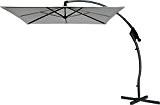 Hartman Ampelschirm 250x250 cm Tenero hellgrau Sonnenschirm Sonnenschutz incl. Schirmfuß