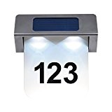 Hausnummernleuchte LED Solar Lichtsensor Lampe Licht mit Zahlen / Buchstaben