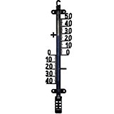 Hauswand-Thermometer 26 cm aus Kunststoff in Schwarz Garten-Thermometer Außen-Thermometer analog mit großen Ziffern
