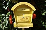 HBK-RD-GELB "Vogelhaus" Briefkasten mit Holz - Deko aus Holz hell amazon gelb Insekten zitronengelb neon neongelb mit Holzdach nicht nur ...