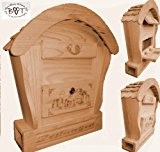 HBK-RD-NATUR Holz-Briefkasten, Briefkasten mit Holz - Deko aus Holz No 1 HOLZ NATUR HELL ideal für Holzhäuser Fertighäuser und Eingänge ...