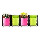 HC-Handel 924082 Wand-Pflanztöpfe aus Kunststoff 4er Set pink/grün