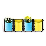 HC-Handel 924083 Wand-Pflanztöpfe 4er Set aus Kunststoff gelb/blau