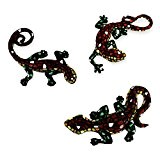 HC-Handel 930728 Deko-Figuren "Mosaik-Gecko" aus Polyresin 3er Set 13/14 cm bunt