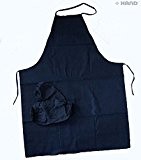 Heavy Duty Unisex Denim Cooking/Baking/Art Apron and 1 Pair of Denim Sleeve Arm Protectors by @hand