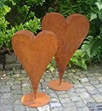 Herz 70 cm aus Metall, bepflanzbar in Edelrost Optik, Deko für Garten und Wohnung Valentinstag