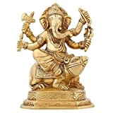 Hinduism Spirituality Lord Ganesha Statue Brass Indian Temple For Home 6 inch