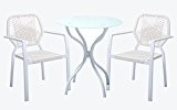 HLC Bistro Set Balkonset Gartenmöbel Set aus hochwertig Polyrattan 2 Stühle und 1 Tisch indoor & outdoor