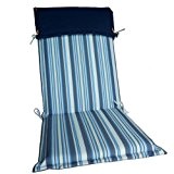 Hochlehner-Auflage STOCKHOLM blau weiß gestreift Sitzkissen Stuhlauflage Polster Auflage NEU
