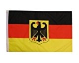 Hochwertige Deutschland Fahne Flagge mit Bundesadler 150 x 90 cm 2 Ösen