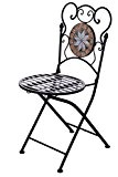 Hochwertiges aufwendig gearbeitetes Mosaik Stuhl Set bestehend aus 2 Stühlen NA914B017 stabiles Gartenstuhl Set, Balkonstuhlset, Bistrostühle, Schweres beschichtetes Metall, Wetterfest ...