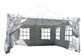 Hochwertiges Festzelt Partyzelt Pavillon 4 x 4 m weiß mit Seitenteilen für Garten Terrasse Feier Markt als Unterstand Plane wasserdicht ...