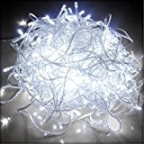 Holiday 32 Feet 100 Led Light String Christmas Party Fairy Light with Tail Plug with 8 Functions (WHITE)