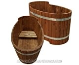 Holz Badewanne mit Sitzbank, Set2 - für Holzbadefass Badefässer Badefass für draussen