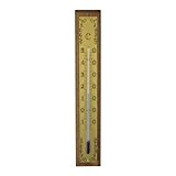 Holz Eiche Massiv Innen , Zimmer Thermometer . Analog aus Deutscher Herstellung . 27 cm länge