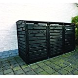 Holz-Mülltonnenbox Vario III für 3 Tonnen Mülltonnenverkleidung, Farbe:Anthrazit