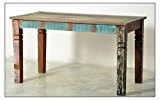 Holz-Tisch in Handarbeit aus Alt-Holz hergestellt 140x70x76 cm | Rivership | Bunter Esstisch lackiert mit starken Gebrauchsspuren im Shabby Chic-Look ...