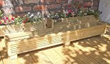 Holz-Übertopf 120 cm handgefertigt, Holz-Pflanzkasten, aus Holz, druckbehandelt, Pflanzgefäß aus Holz, Garten-Pflanzgefäß mit einem natürlichen Finish