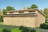 Holzgarage H29 - 44 mm Blockbohlenhaus, Grundfläche: 40,50 m², Stufendach