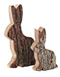Holzhase Osterhase Eichenholz mit Rinde Naturprodukt 24cm
